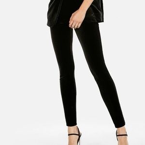 SOLD Express High-Waisted Black Velvet Leggings